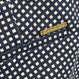 Michael Kors 97% Cotton Size 6 Navy & White Gingham Crop Ankle Pants
